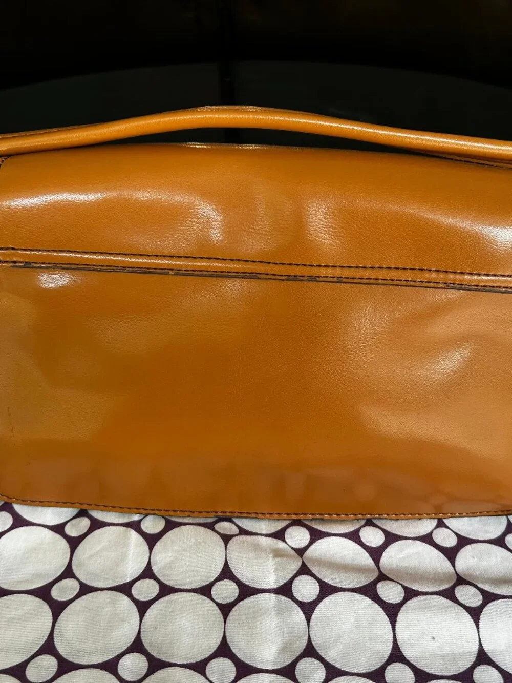 Caramel Colored Leather Shoulder Bag/Purse